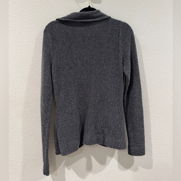 Garnet Hill Lambswool Cashmere Blend Grey Button Front Cardigan Sweater Small - Picture 8 of 14